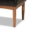 Baxton Studio Sanford Mid-Century Modern Dark Brown Faux Leather and Walnut Brown Finished Wood Dining Bench 184-11345-Zoro - alternate 2